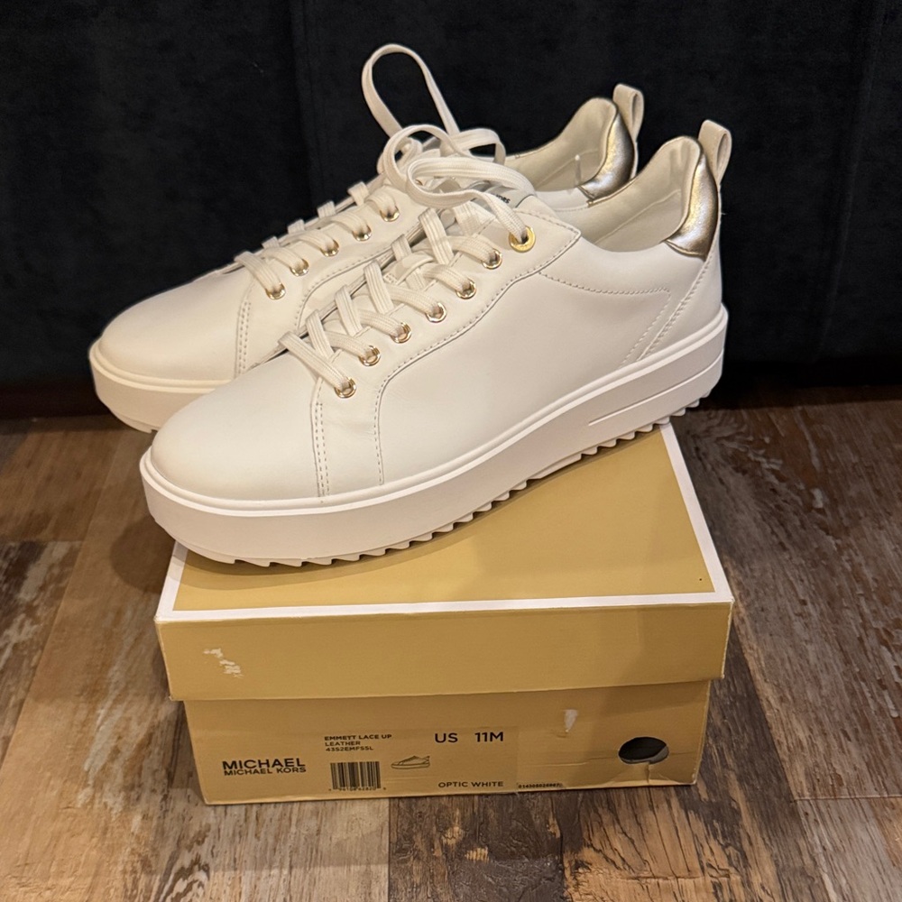Michael Kors Emmett Lace Up Leather Sneakers